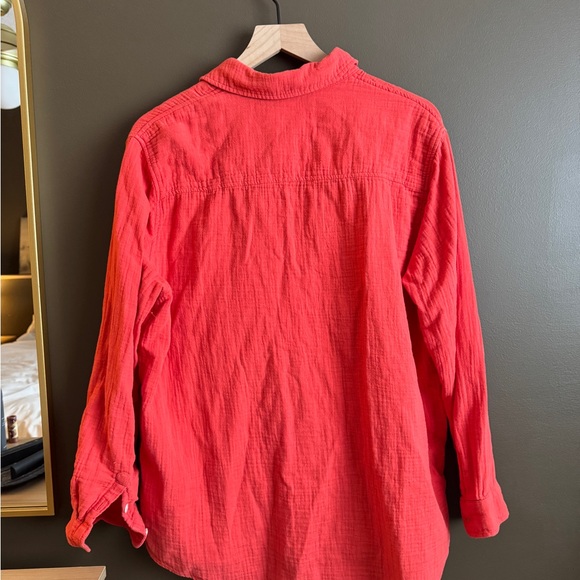 Universal Thread Coral Button Front Shirt 100% Cotton Gauze - Picture 6 of 6